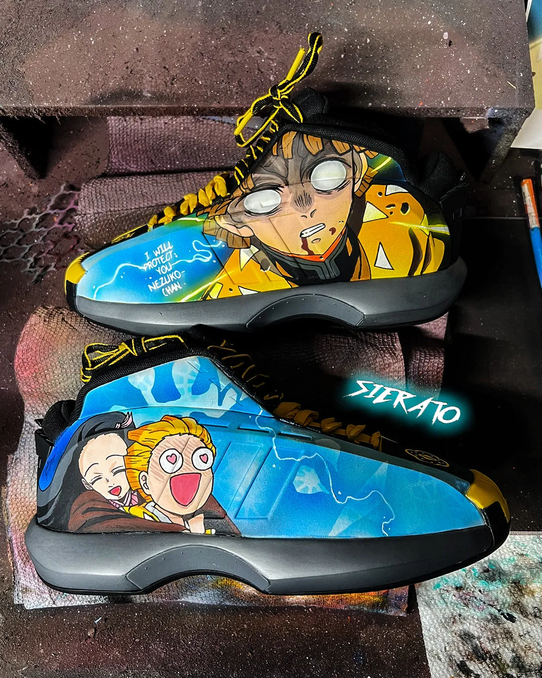 ⚡️ Custom "Demon Slayer 'Zenitsu'" Adidas Crazy 1 Sunshine x Kobe Bryant by Sierato x Artisan Echelon
