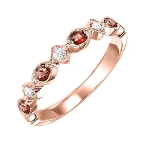 10KT Pink Gold & Diamond Classic Book Stackable Fashion Ring  - 1/10 ctw