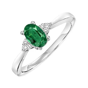 10KT White Gold & Diamond Classic Book 10K Birthstone Ensembles Fashion Ring  - 1/10 ctw