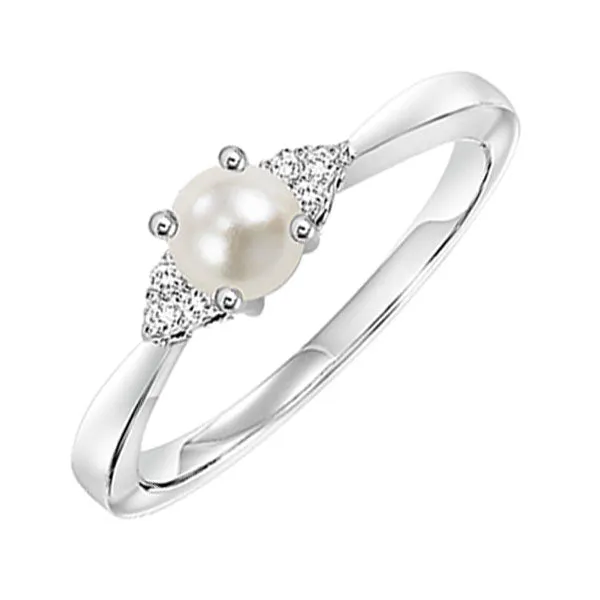 10KT White Gold & Diamond Classic Book 10K Birthstone Ensembles Fashion Ring  - 1/10 ctw
