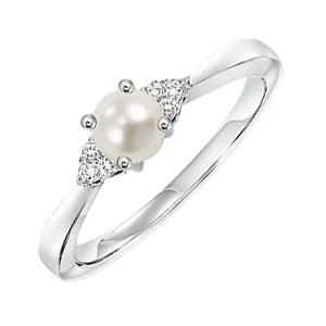 10KT White Gold & Diamond Classic Book 10K Birthstone Ensembles Fashion Ring  - 1/10 ctw