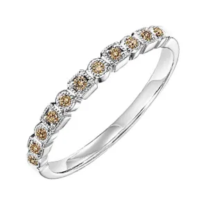 10KT White Gold & Diamond Classic Book Stackable Fashion Ring  - 1/10 ctw