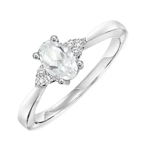 10KT White Gold & Diamond Sparkle Fashion Ring   - 1/10 ctw