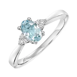 10KT White Gold & Diamond Sparkle Fashion Ring  - 1/10 ctw