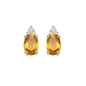 10KT White Gold & Diamond Studded Fashion Earrings  - 1/10 ctw