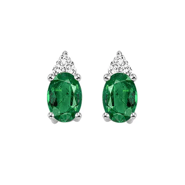 10KT White Gold & Diamond Studded Fashion Earrings  - 1/10 ctw