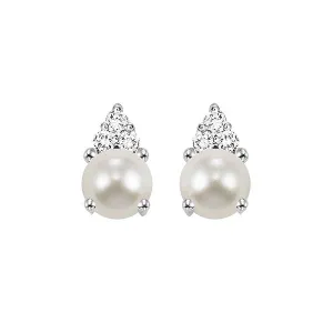 10KT White Gold & Diamond Studded Fashion Earrings   - 1/10 ctw