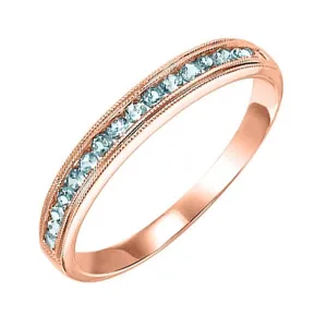 14KT Pink Gold & Diamond Classic Book Stackable Fashion Ring - 1/4 cts