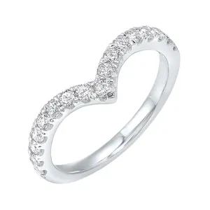 14KT White Gold & Diamond Classic Book Chevron Fashion Ring   - 1/3 ctw