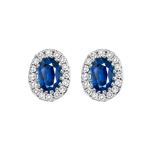 14KT White Gold & Diamond Classic Book Color Ensembles Fashion Earrings  - 1/5 ctw