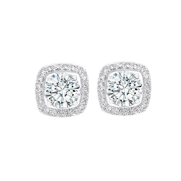14KT White Gold & Diamond Classic Book Jackets Fashion Earrings  - 1/3 ctw