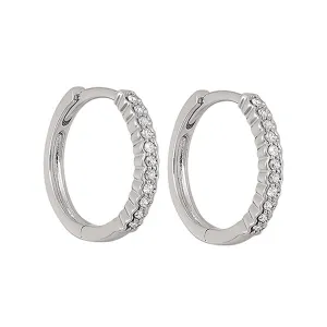 14KT White Gold & Diamond Classic Book Mixable Fashion Earrings  - 1/6 ctw