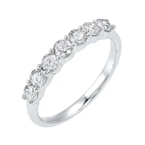 14KT White Gold & Diamond Classic Book Shared Prong Fashion Ring   - 1/2 ctw