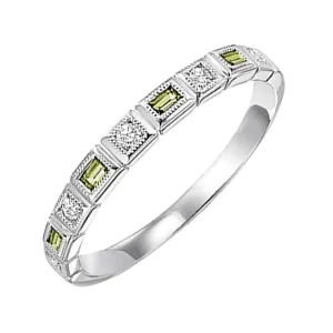 14KT White Gold & Diamond Classic Book Stackable Fashion Ring  - 1/10 ctw