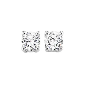14KT White Gold & Diamond Fashion Earrings -1 ctw