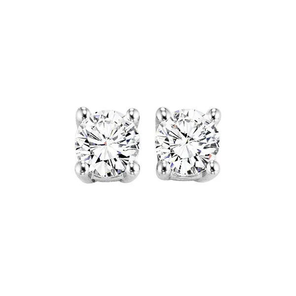 14KT White Gold & Diamond Fashion Earrings -1 ctw