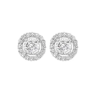 14KT White Gold & Diamond Fashion Earrings -1/2 ctw