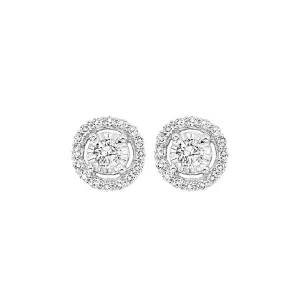 14KT White Gold & Diamond Fashion Earrings -1/6 ctw