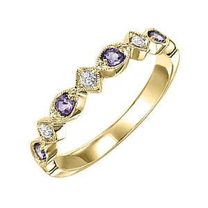 14KT Yellow Gold & Diamond Classic Book Stackable Fashion Ring  - 1/10 ctw