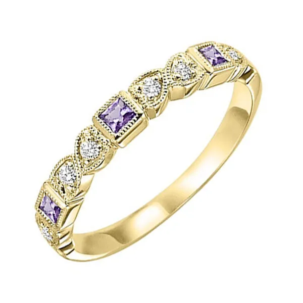14KT Yellow Gold & Diamond Classic Book Stackable Fashion Ring  - 1/10 ctw