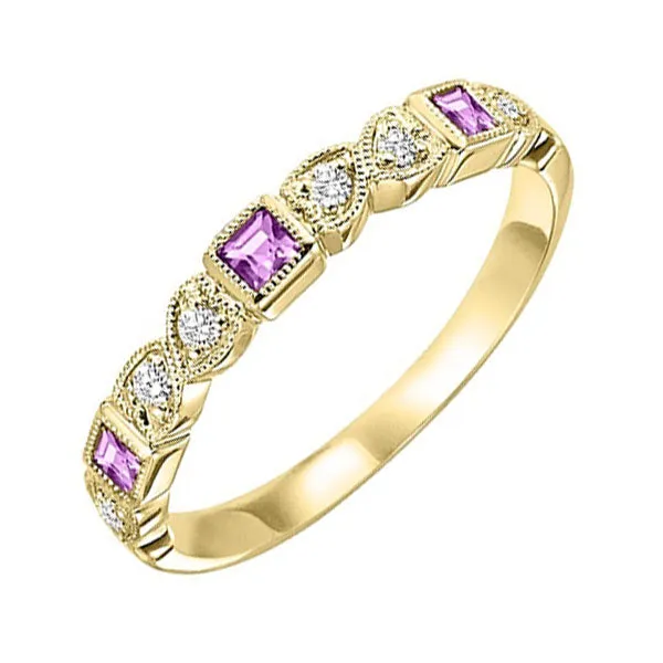 14KT Yellow Gold & Diamond Classic Book Stackable Fashion Ring  - 1/10 ctw