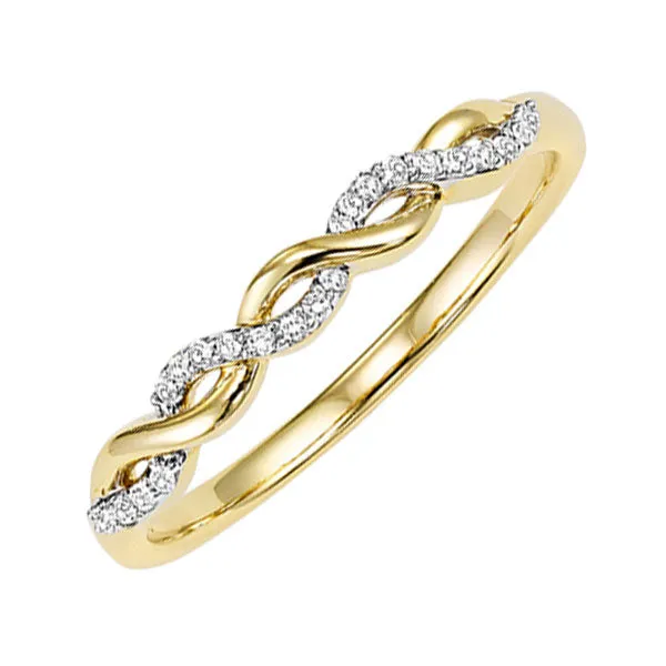 14KT Yellow Gold & Diamond Classic Book Stackable Fashion Ring  - 1/10 ctw