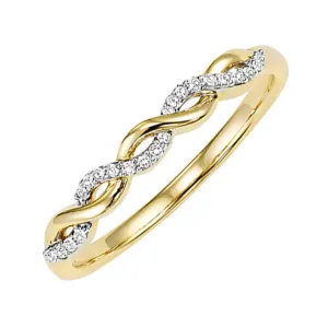 14KT Yellow Gold & Diamond Classic Book Stackable Fashion Ring  - 1/10 ctw
