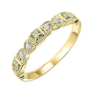 14KT Yellow Gold & Diamond Classic Book Stackable Fashion Ring   - 1/10 ctw