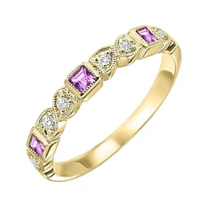 14KT Yellow Gold & Diamond Classic Book Stackable Fashion Ring  - 1/10 ctw