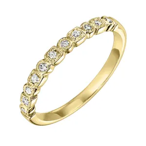 14KT Yellow Gold & Diamond Classic Book Stackable Fashion Ring  - 1/10 ctw