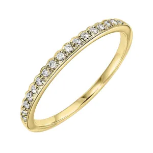 14KT Yellow Gold & Diamond Classic Book Stackable Fashion Ring  - 1/8 ctw