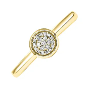 14KT Yellow Gold & Diamond Stackable Fashion Ring  - 1/10 ctw