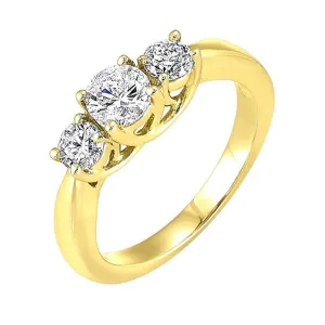 14KT Yellow Gold Sparkle Fashion Ring - 1 ctw