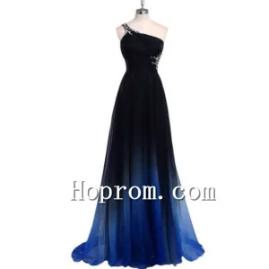 2020 One Shoulder Chiffon A-Line Prom Dress Evening Dresses