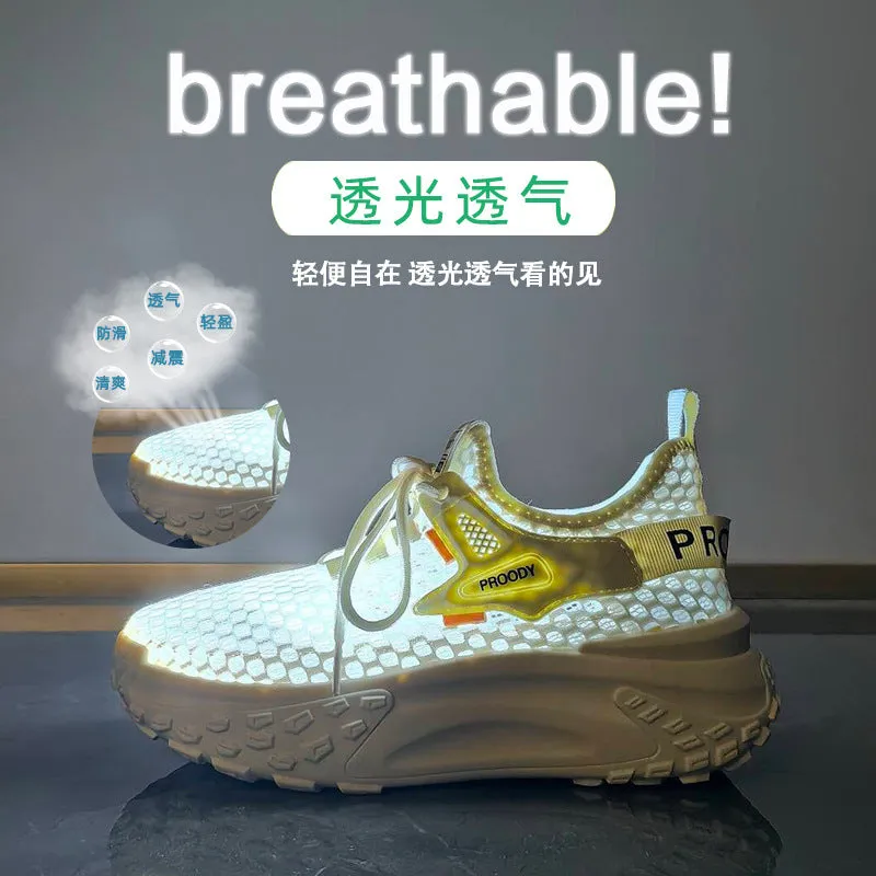 2025  ins Korean version of flying woven shoes  summer new student sports shoes breathable fitness running casual shoes YDY423