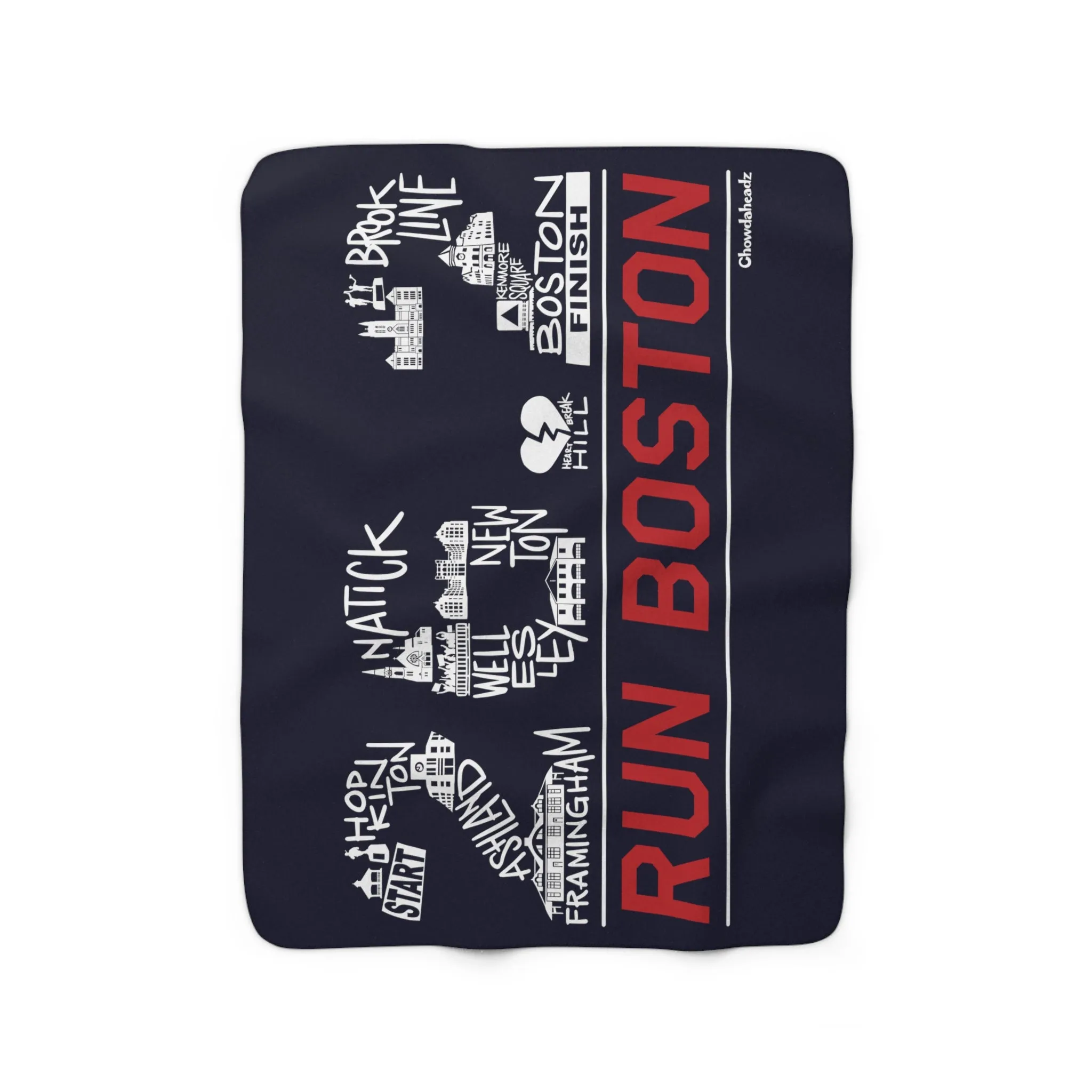 26.2 Run Boston Race Icons Sherpa Fleece Blanket
