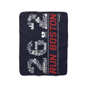 26.2 Run Boston Race Icons Sherpa Fleece Blanket