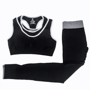 2Pcs Women Yoga Sets Fitness Sport Bra Yoga Pants Leggings Set , Gym Running Sport Suit Set Workout Clothes for Female