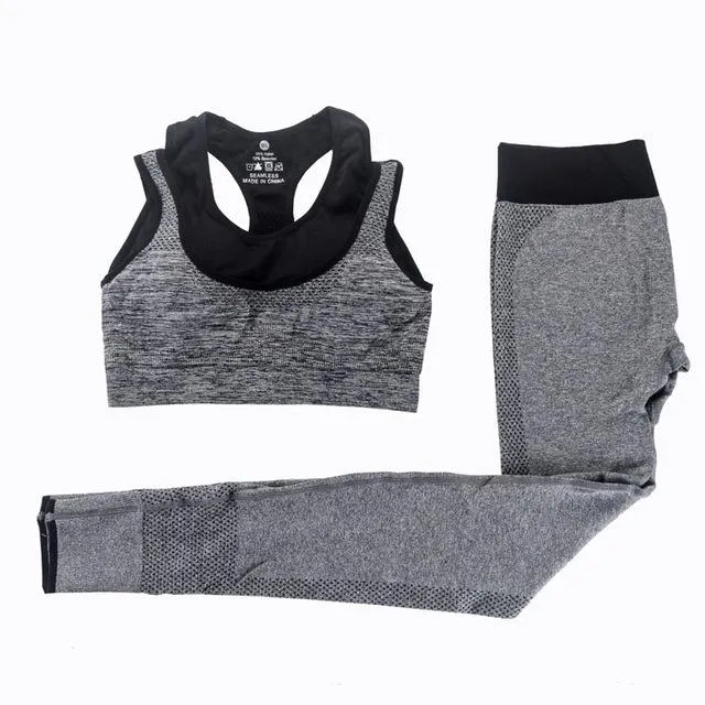 2Pcs Women Yoga Sets Fitness Sport Bra Yoga Pants Leggings Set , Gym Running Sport Suit Set Workout Clothes for Female