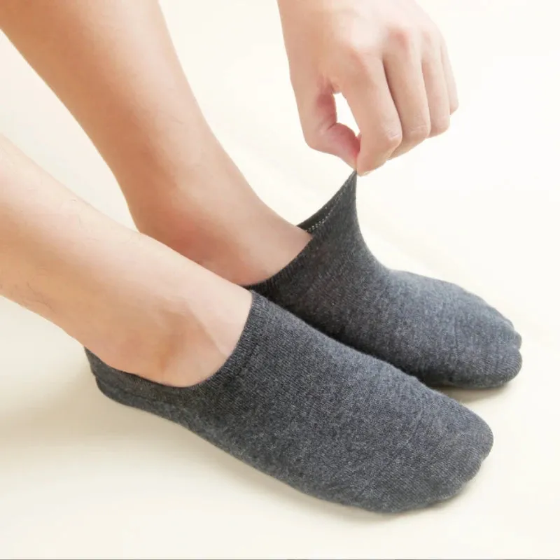 3 Pairs/Lot Invisible No Show Socks for Men - Low Cut Ankle Cotton Thin Black White Short Socks with Non-Slip Silicone, Breathable Summer Wear