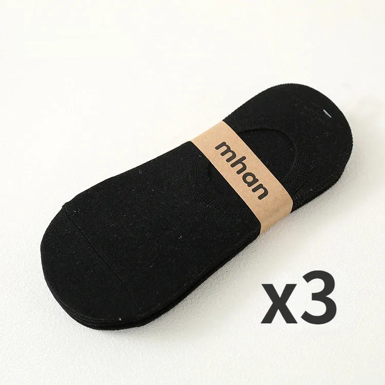 3 Pairs/Lot Invisible No Show Socks for Men - Low Cut Ankle Cotton Thin Black White Short Socks with Non-Slip Silicone, Breathable Summer Wear