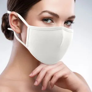 3PCS 2-Layer Reusable 3D Cotton Face Mask with Filter Pocket (White)