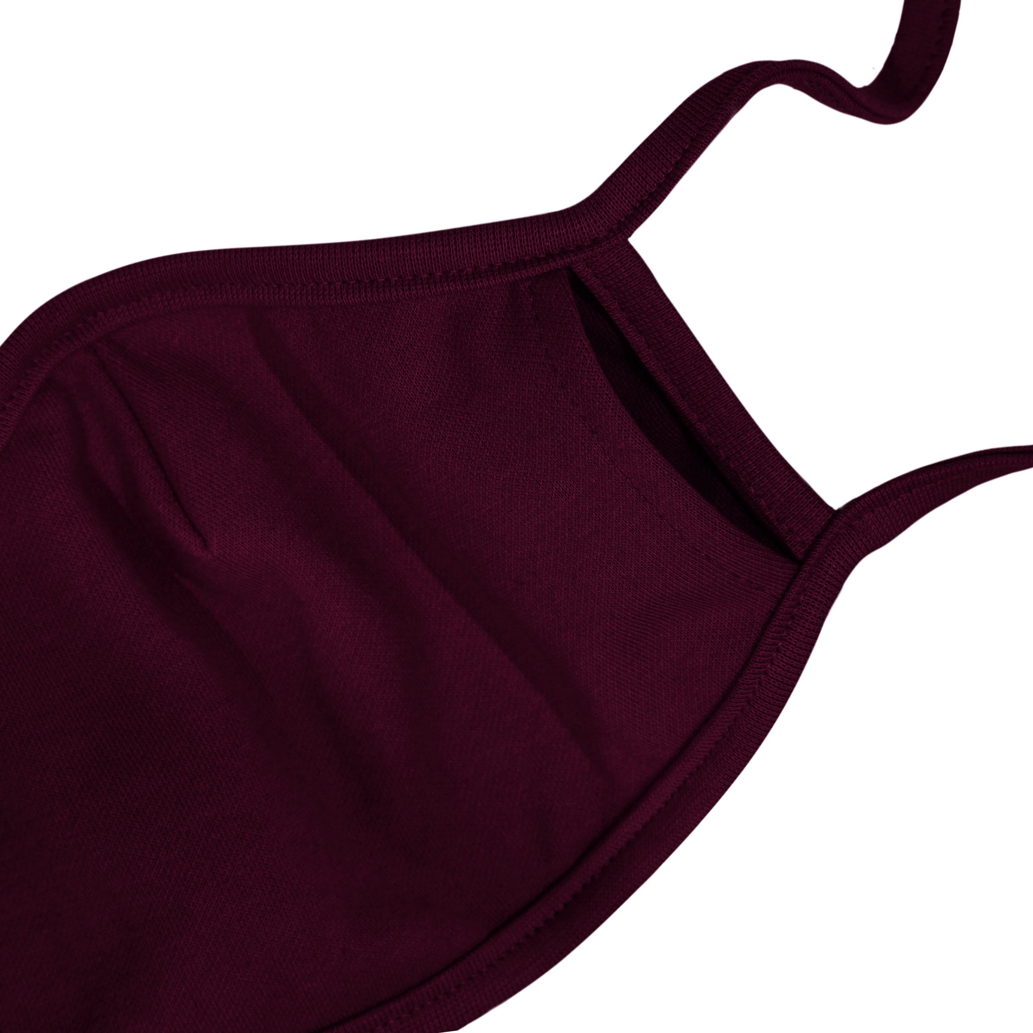 3PCS 2-Layer Reusable 3D Cotton Face Mask with Filter Pocket (Wine)