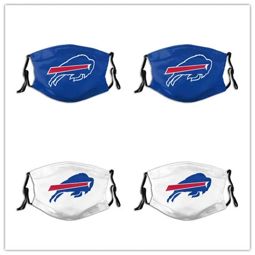 4 Pack Personalized Football Buffalo Bills Adult Dust Mask With Filters PM 2.5