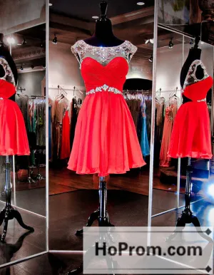 A-Line Cap Sleeve Chiffon Short Prom Dresses Homecoming Dresses
