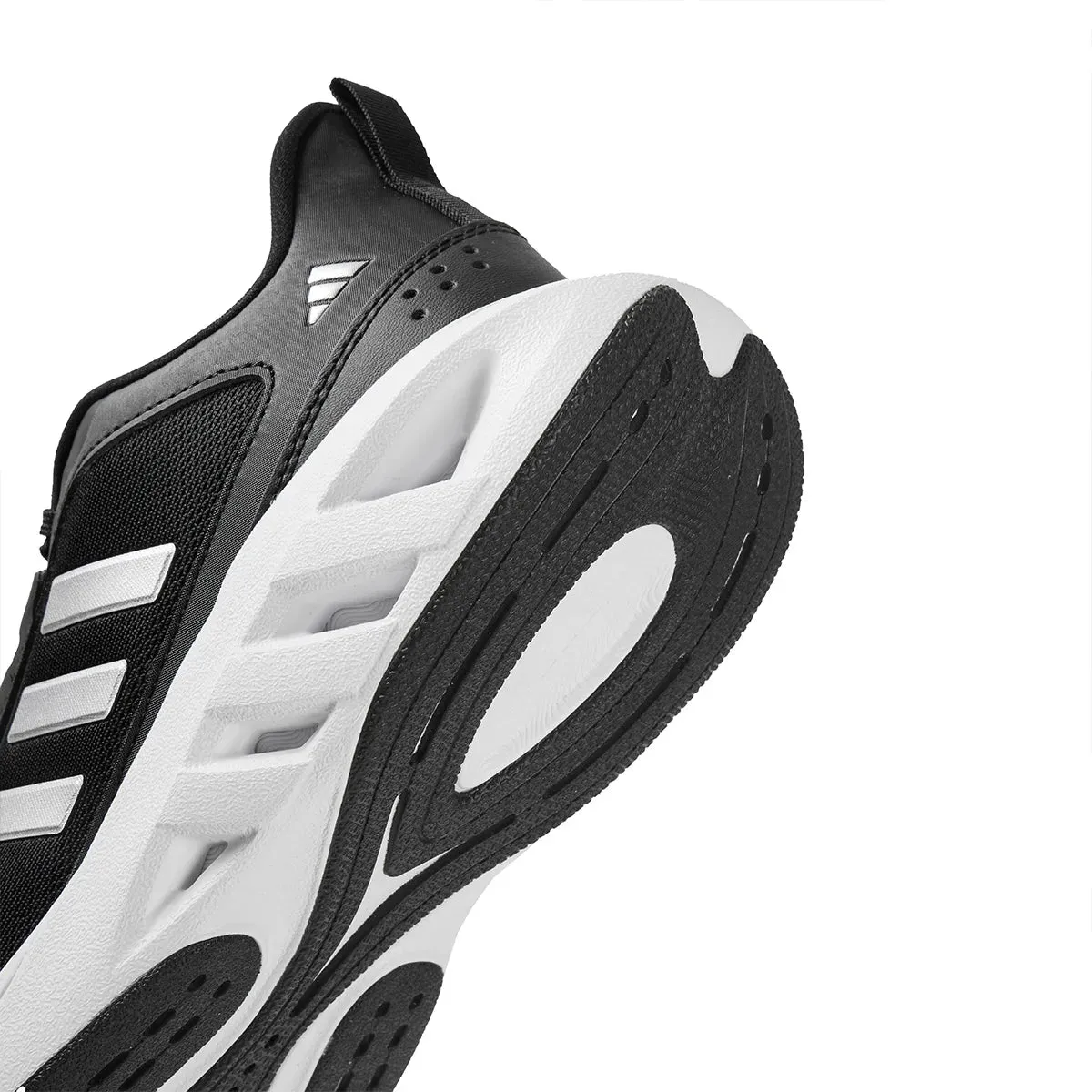 Adidas ALL DAY POWER E Breathable Black Mesh Running Shoes with Enhanced Cushioning Design