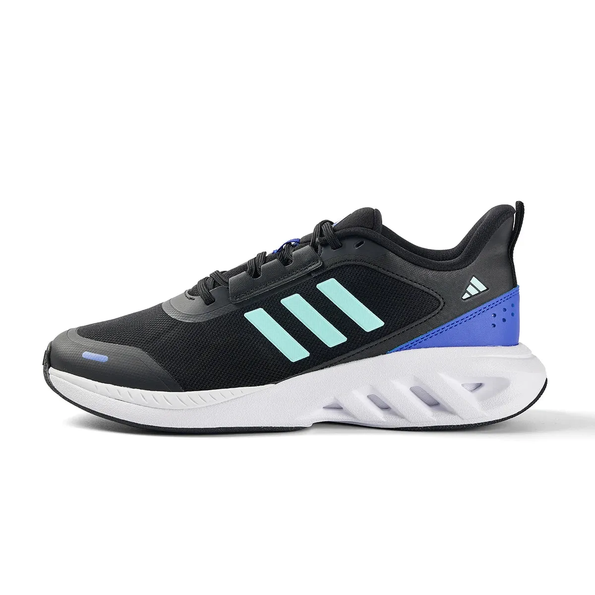 Adidas ALL DAY POWER E Breathable Black Mesh Running Shoes with Enhanced Cushioning Design