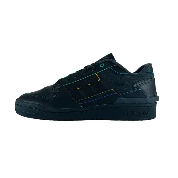 adidas Forum Exhibit Low Black Multicolor Men's Shoes Sneakers HQ7114