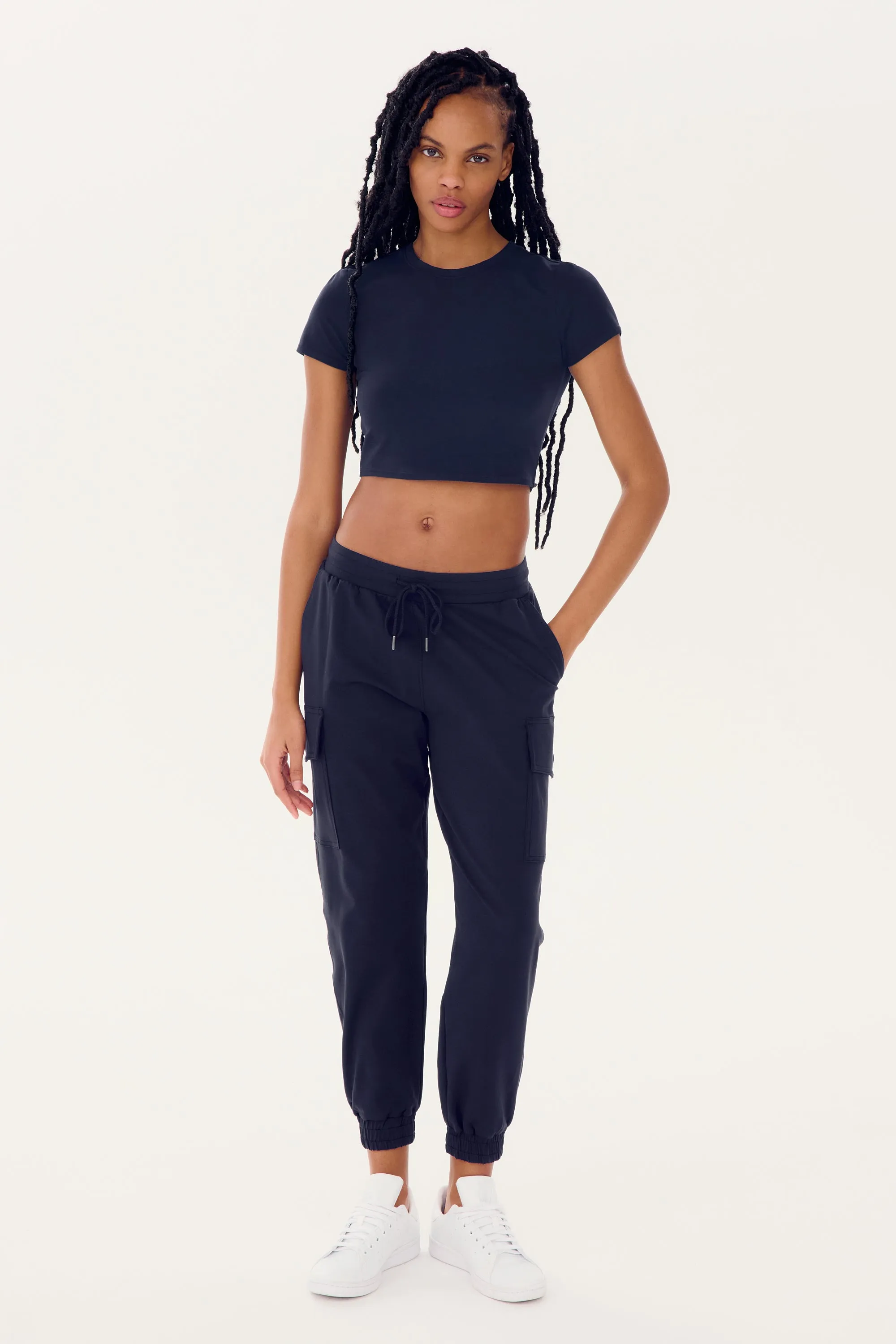 Airweight S/S Crop - Indigo