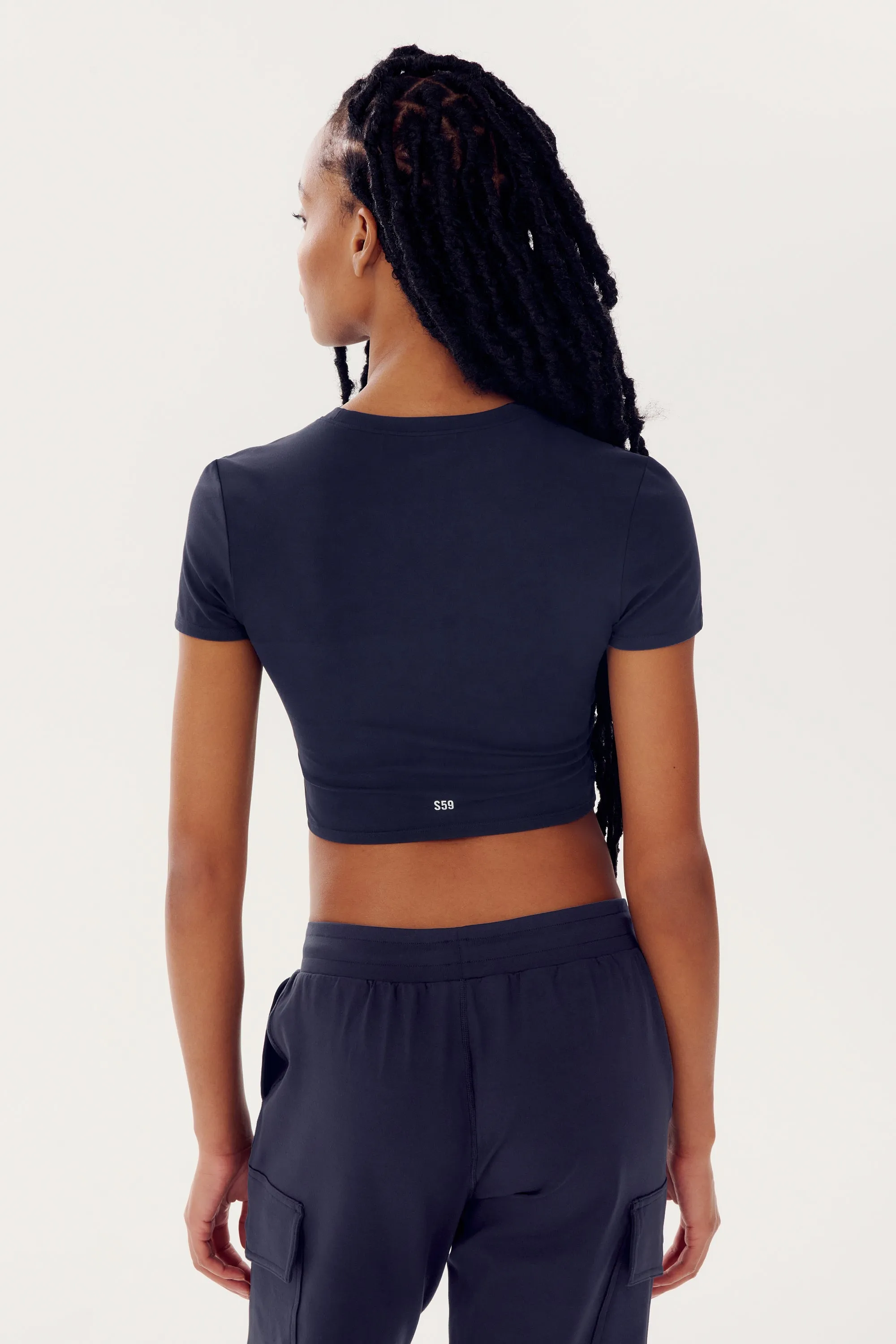 Airweight S/S Crop - Indigo